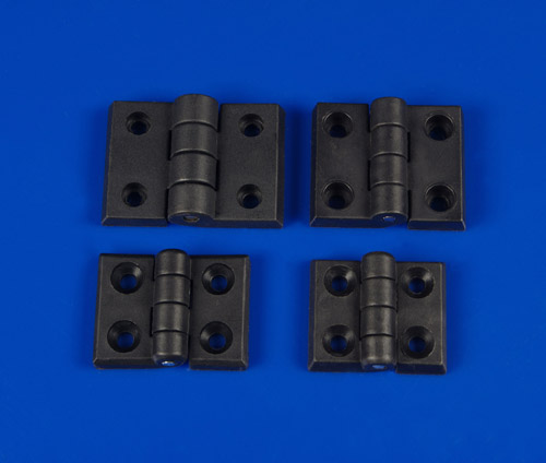 Nylon Hinge In Black, Door Hinge & Mitered Bracket